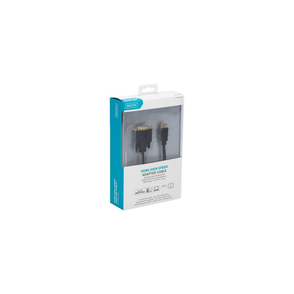 Produktbild för DIGITUS adapterkabel - HDMI / DVI - 2 m