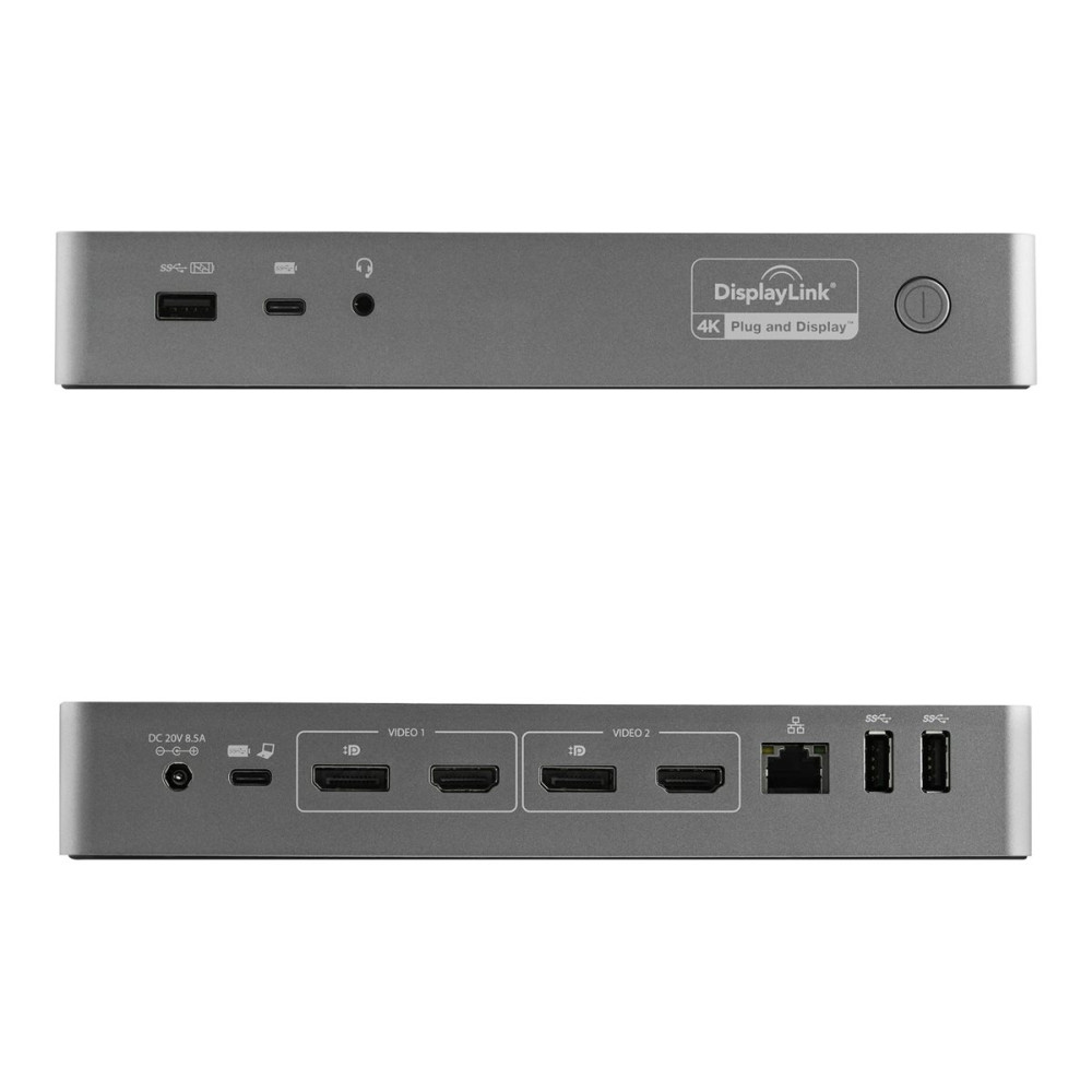 Produktbild för StarTech.com Universell dockningsstation för bärbara datorer med två 4K-bildskärmar - USB-C/USB 3.0 - 100W PD - dockningsstation - USB-C - 2 x HDMI, 2 x DP - 1GbE