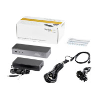 Produktbild för StarTech.com Universell dockningsstation för bärbara datorer med två 4K-bildskärmar - USB-C/USB 3.0 - 100W PD - dockningsstation - USB-C - 2 x HDMI, 2 x DP - 1GbE