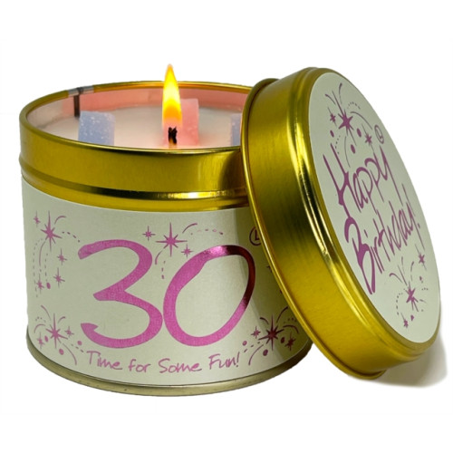 LILY FLAME CANDLES Happy Birthday 30 - Scented Tin Candle