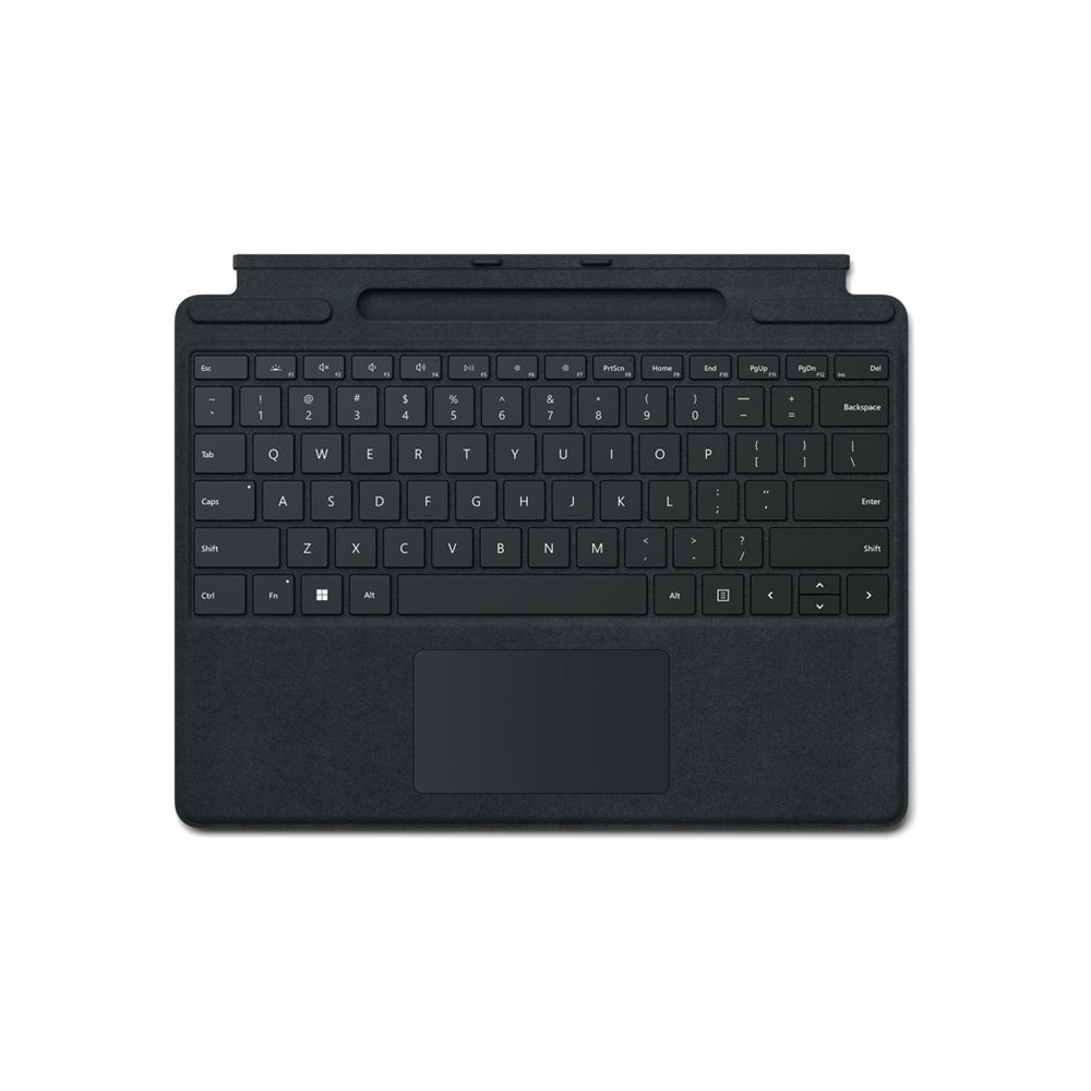 Produktbild för Microsoft Surface Pro Keyboard - tangentbord - med accelerometer, pekplatta, Förvarings- och laddningsfack för Surface Slim Pen 2 - QWERTZ - tysk - svart - med Slim Pen 2 Inmatningsenhet