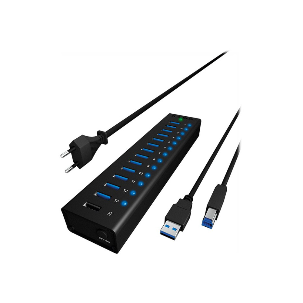 Produktbild för ICY BOX IB-AC6113 - hubb - 13 portar