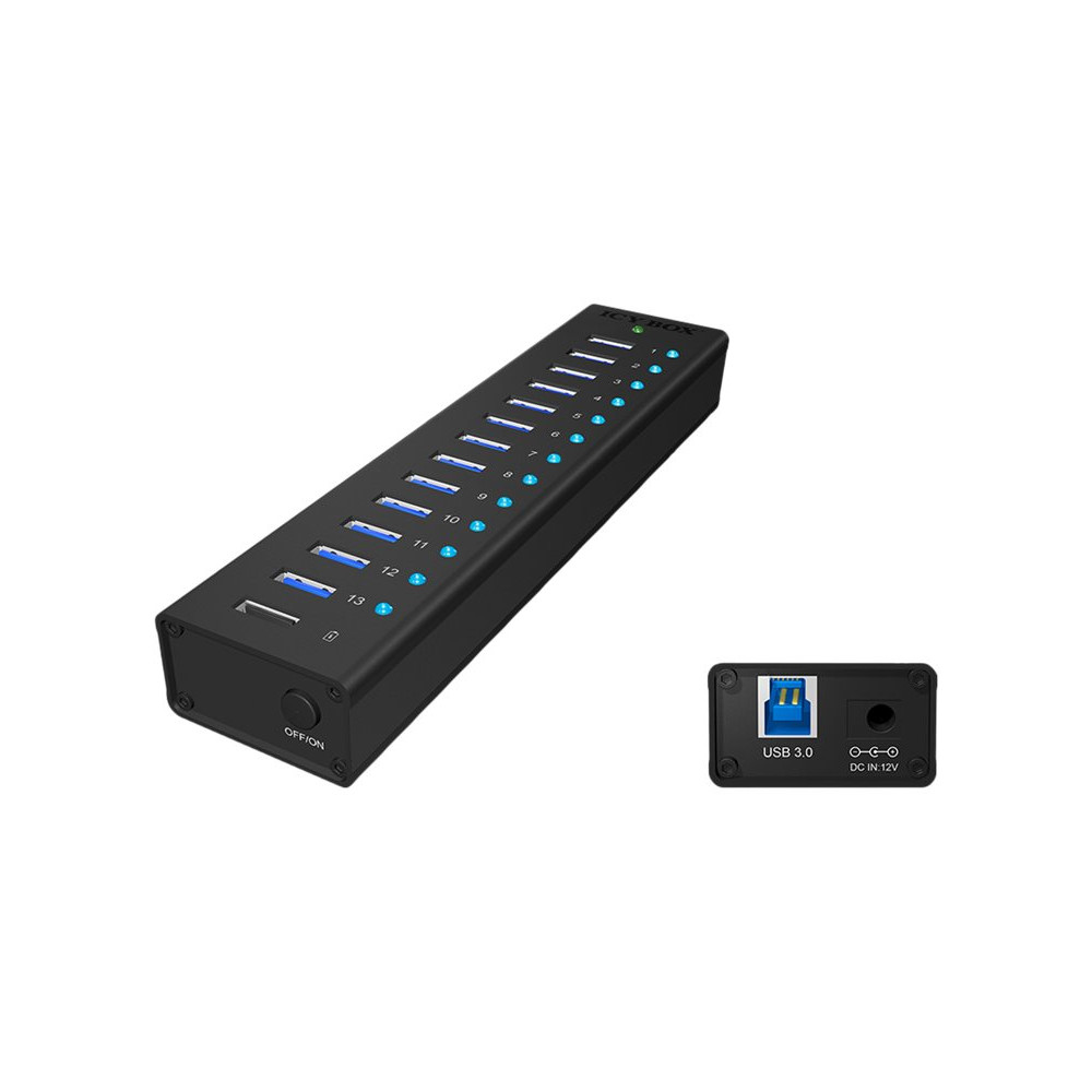 Produktbild för ICY BOX IB-AC6113 - hubb - 13 portar