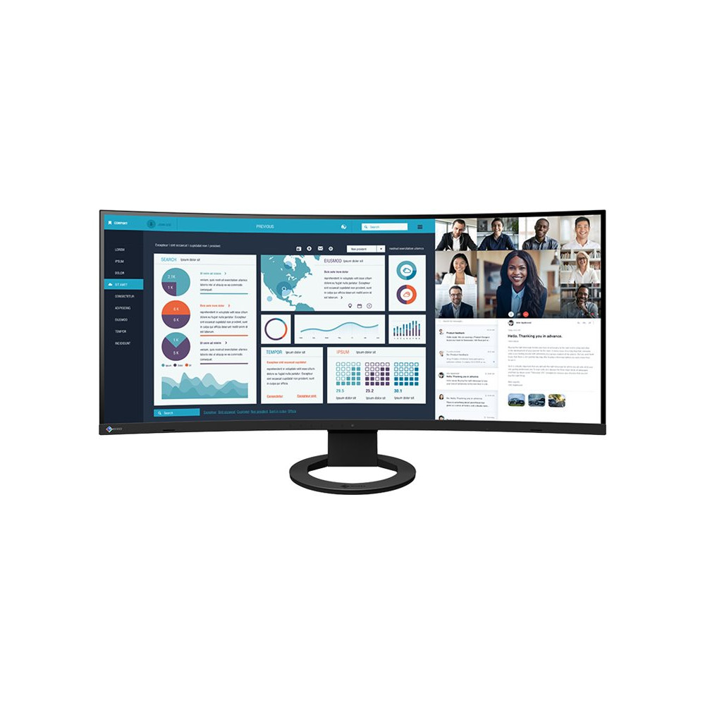 Produktbild för EIZO FlexScan EV3895-BK - med FlexStand - LED-skärm - böjd - 37.5"