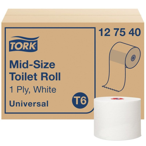 TORK Tork Universal Mid-Size T6 - toalettpapper - rulle - 135 m - vit (paket om 27)