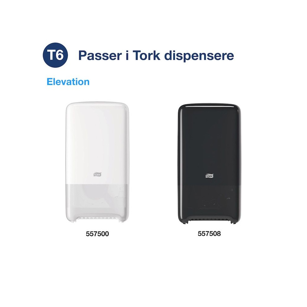 Produktbild för Tork Universal Mid-Size T6 - toalettpapper - rulle - 135 m - vit (paket om 27)