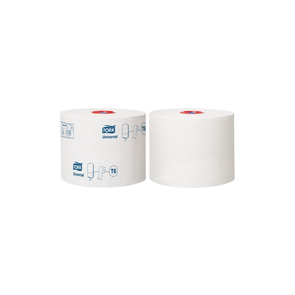 Produktbild för Tork Universal Mid-Size T6 - toalettpapper - rulle - 135 m - vit (paket om 27)
