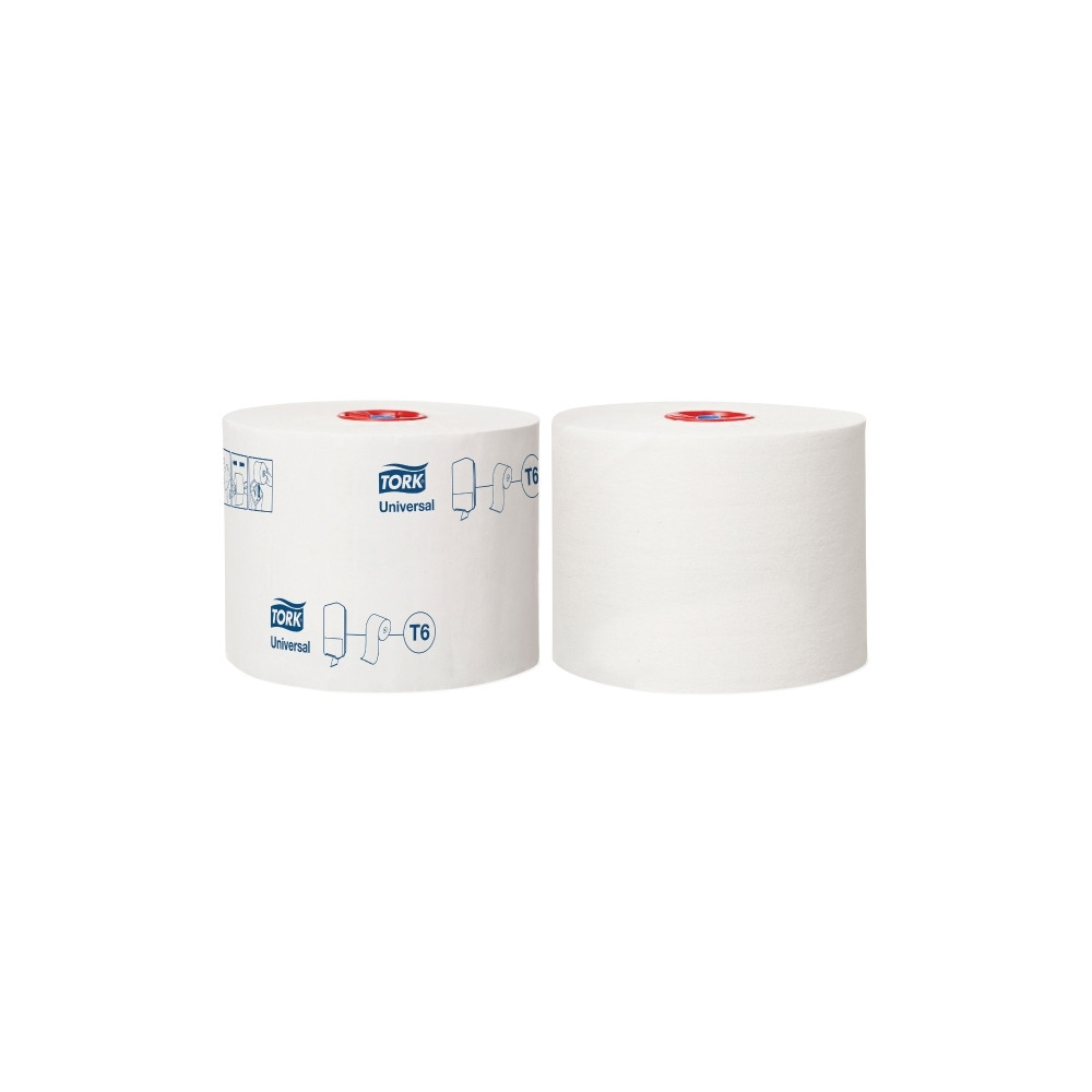 Produktbild för Tork Universal Mid-Size T6 - toalettpapper - rulle - 135 m - vit (paket om 27)