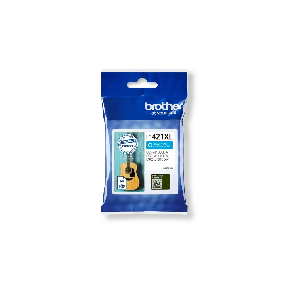 Produktbild för Brother LC421XLC - Lång livslängd - cyan - original - bläckpatron