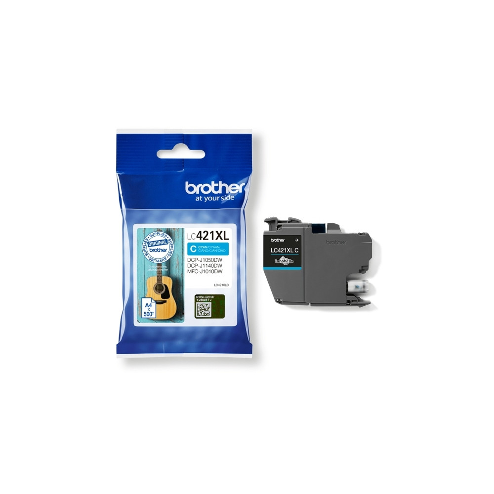 Produktbild för Brother LC421XLC - Lång livslängd - cyan - original - bläckpatron