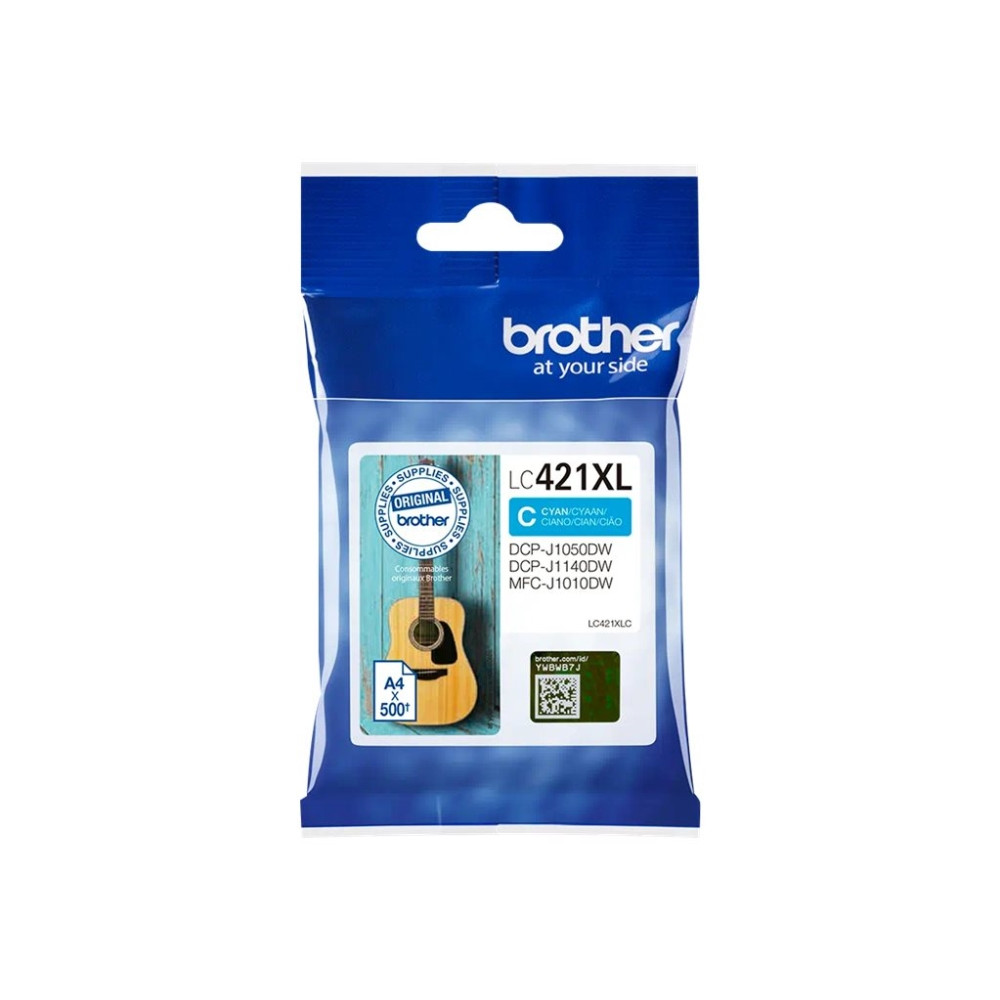 Produktbild för Brother LC421XLC - Lång livslängd - cyan - original - bläckpatron