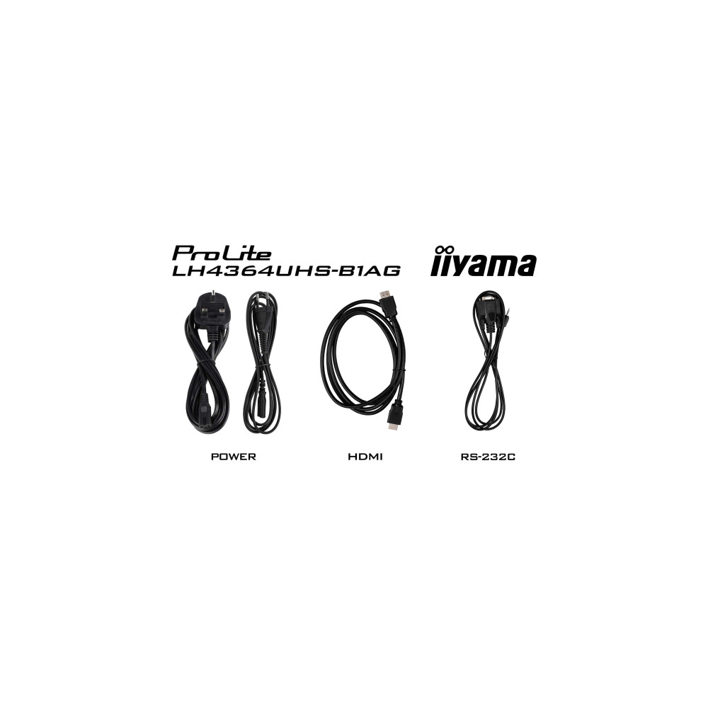 Produktbild för iiyama ProLite LH4364UHS-B1AG 43" Klass (42.5" visbar) LED-bakgrundsbelyst LCD-skärm - 4K - för digital skyltning