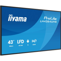 Produktbild för iiyama ProLite LH4364UHS-B1AG 43" Klass (42.5" visbar) LED-bakgrundsbelyst LCD-skärm - 4K - för digital skyltning