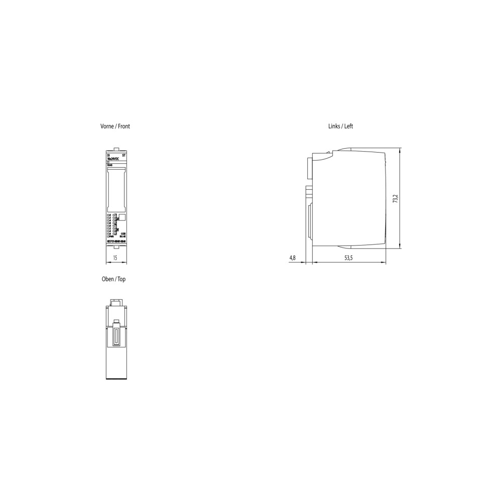 Produktbild för Siemens 6ES7131-6BH01-0BA0, inomhus, Multifärg, 37 g, 65 mm,...