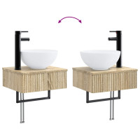 Produktbild för Badrumsmöbelset 6 pcs Sonoma-ek Konstruerat trä och glas