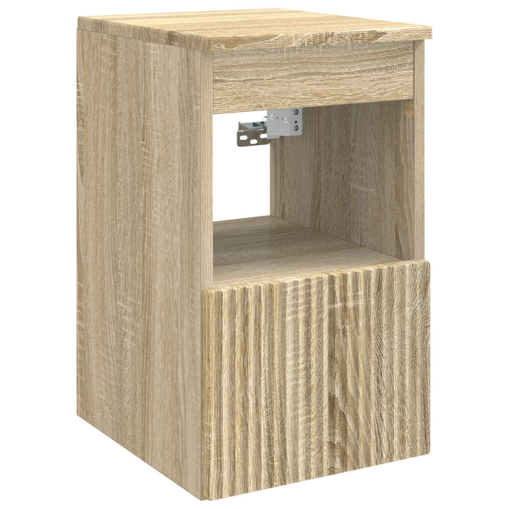 Produktbild för Badrumsmöbelset 6 pcs Sonoma-ek Konstruerat trä och glas