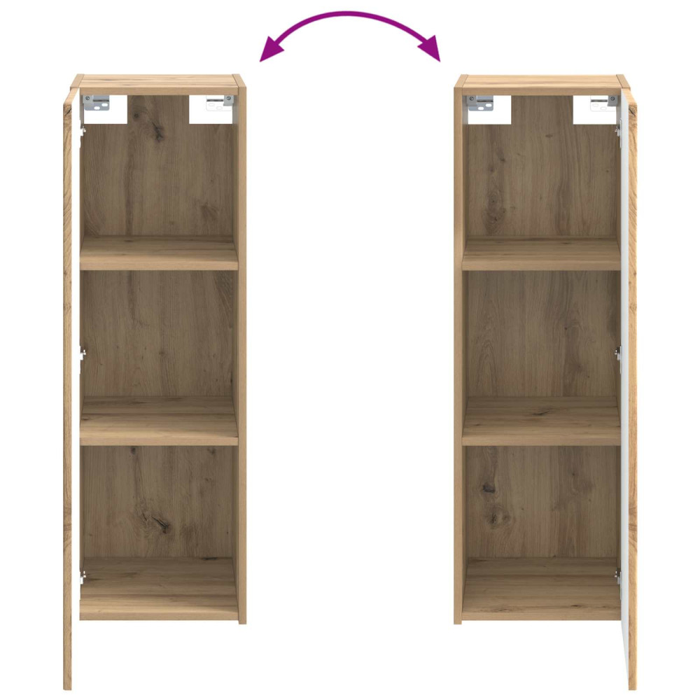 Produktbild för Badrumsmöbelset 6 pcs Artisan-ek Konstruerat trä och glas