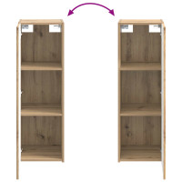 Produktbild för Badrumsmöbelset 6 pcs Artisan-ek Konstruerat trä och glas