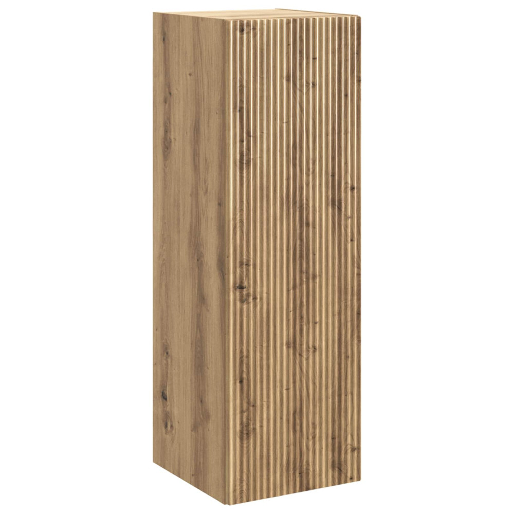 Produktbild för Badrumsmöbelset 6 pcs Artisan-ek Konstruerat trä och glas