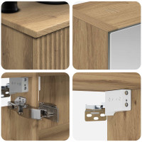 Produktbild för Badrumsmöbelset 6 pcs Artisan-ek Konstruerat trä och glas