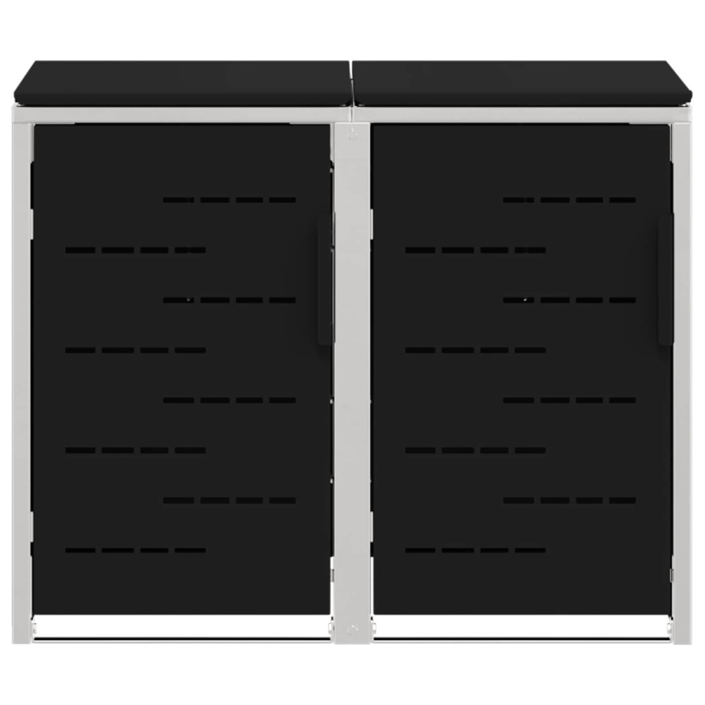 Produktbild för Sopcontainerförvar Svart 138 x 77,5 x 112,5 cm Rostfritt stål