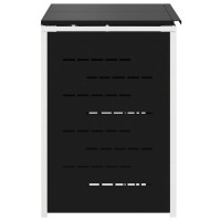 Produktbild för Sopcontainerförvar Svart 138 x 77,5 x 112,5 cm Rostfritt stål