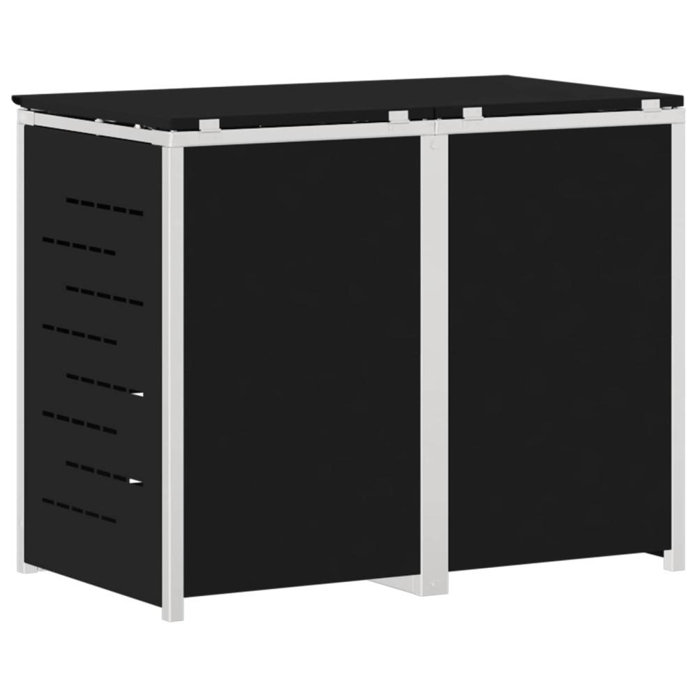 Produktbild för Sopcontainerförvar Svart 138 x 77,5 x 112,5 cm Rostfritt stål