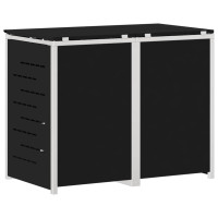 Produktbild för Sopcontainerförvar Svart 138 x 77,5 x 112,5 cm Rostfritt stål