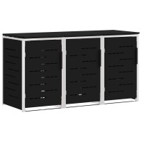 Produktbild för Sopcontainerförvar Svart 207 x 77,5 x 112,5 cm Rostfritt stål
