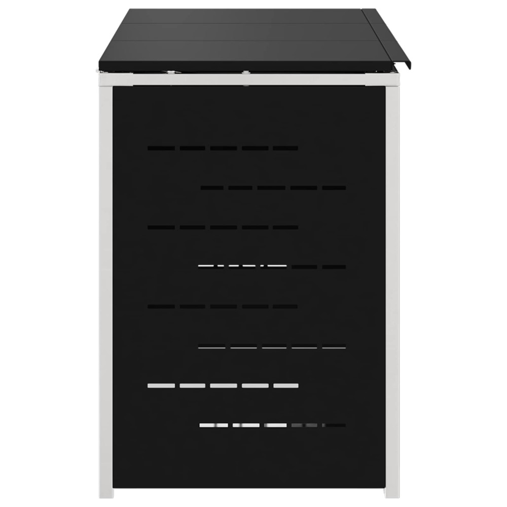 Produktbild för Sopcontainerförvar Svart 207 x 77,5 x 112,5 cm Rostfritt stål