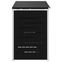 Produktbild för Sopcontainerförvar Svart 207 x 77,5 x 112,5 cm Rostfritt stål