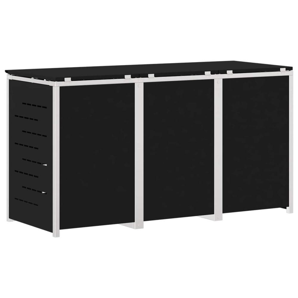 Produktbild för Sopcontainerförvar Svart 207 x 77,5 x 112,5 cm Rostfritt stål