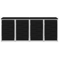 Produktbild för Sopcontainerförvar Svart 276 x 77,5 x 112,5 cm Rostfritt stål