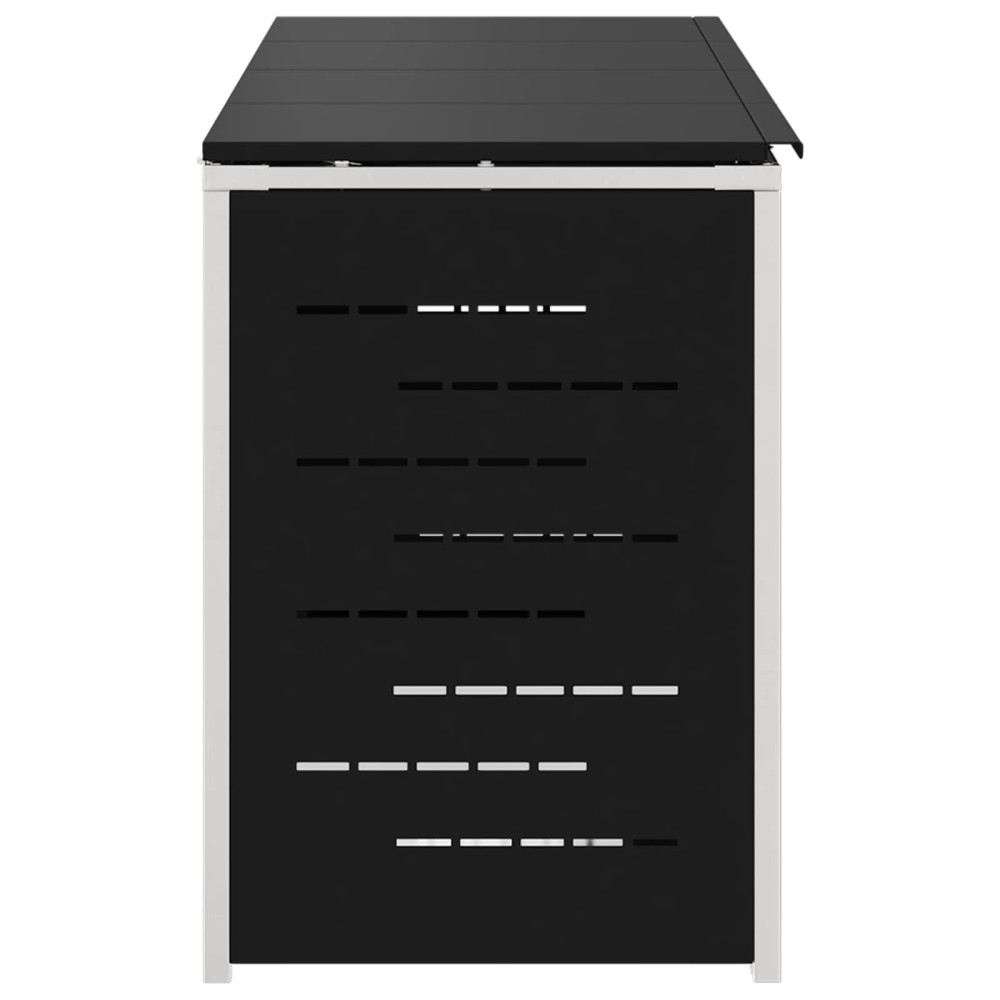 Produktbild för Sopcontainerförvar Svart 276 x 77,5 x 112,5 cm Rostfritt stål