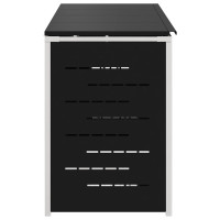 Produktbild för Sopcontainerförvar Svart 276 x 77,5 x 112,5 cm Rostfritt stål