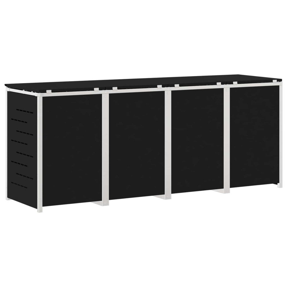 Produktbild för Sopcontainerförvar Svart 276 x 77,5 x 112,5 cm Rostfritt stål