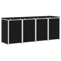 Produktbild för Sopcontainerförvar Svart 276 x 77,5 x 112,5 cm Rostfritt stål