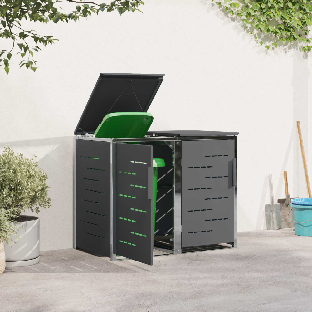 Produktbild för Sopcontainerförvar Antracit 138 x 77,5 x 112,5 cm