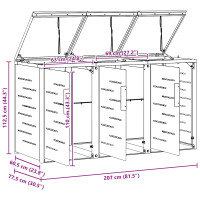 Produktbild för Sopcontainerförvar Antracit 207 x 77,5 x 112,5 cm