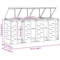 Produktbild för Sopcontainerförvar Antracit 276 x 77,5 x 112,5 cm