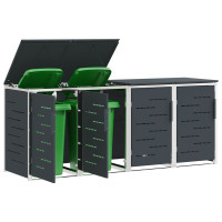 Produktbild för Sopcontainerförvar Antracit 276 x 77,5 x 112,5 cm