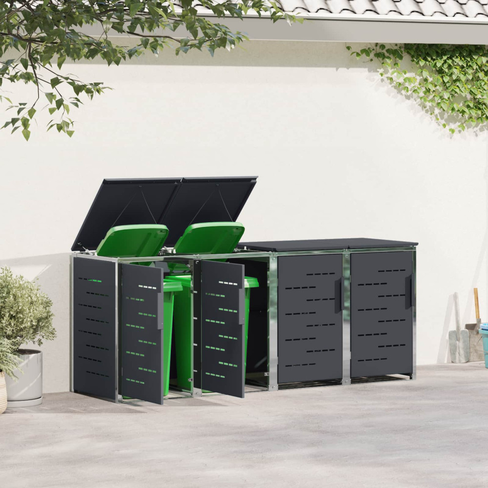 Produktbild för Sopcontainerförvar Antracit 276 x 77,5 x 112,5 cm