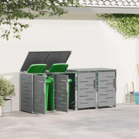 Produktbild för Sopcontainerförvar for 4 Bins 240L Rostfritt stål Grå