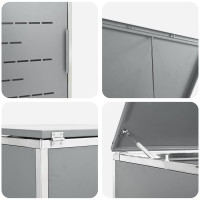 Produktbild för Sopcontainerförvar for 4 Bins 240L Rostfritt stål Grå