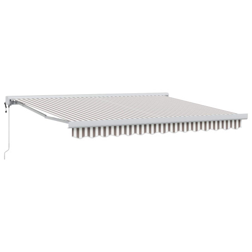 vidaXL Utdragbar markis Ljusgrå och vit. 300 x 250 cm Tyg och Metall