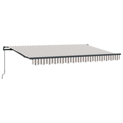 vidaXL Utdragbar markis Ljusgrå och vit. 350 x 250 cm