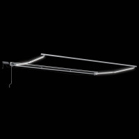 Produktbild för Manuell markisram med LED-lampor Ljusgrå och vit. 3,5 x 2,5 m