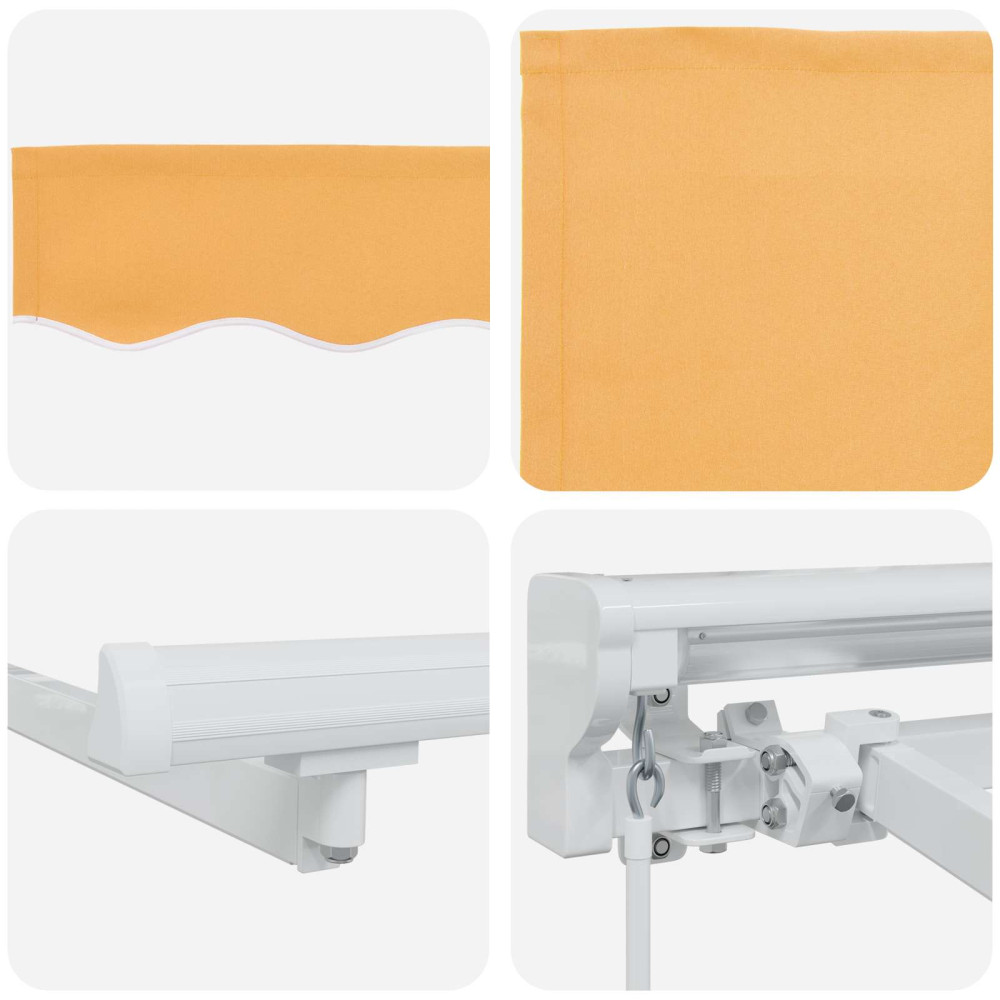 Produktbild för Manuell markisram med LED-lampor Sand 3,5 x 2,5 m