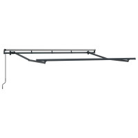 Produktbild för Utdragbar markis Ljusgrå och vit. 400 × 300 cm