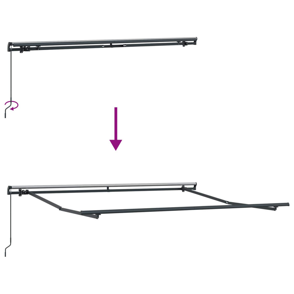 Produktbild för Utdragbar markis Ljusgrå och vit. 400 × 300 cm